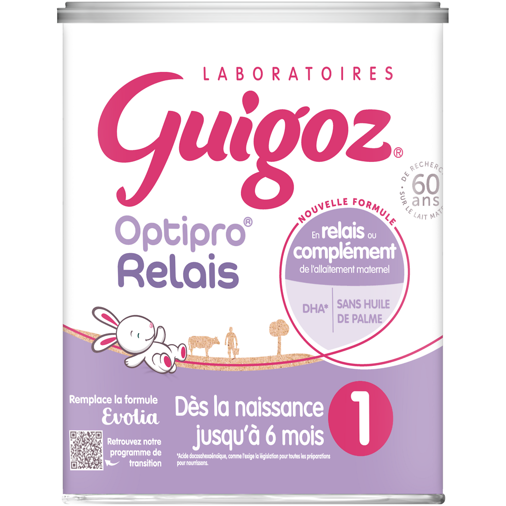 Lait infantile en poudre 1er âge 0-6M GUIGOZ EVOLIA - Boîte 800g