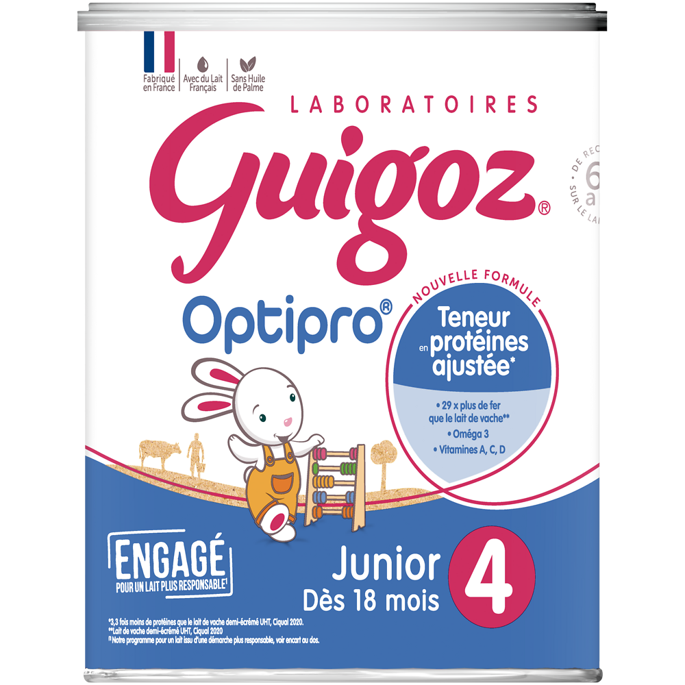 Lait croissance en poudre dès 12M GUIGOZ OPTIPRO JUNIOR - Boîte 900g