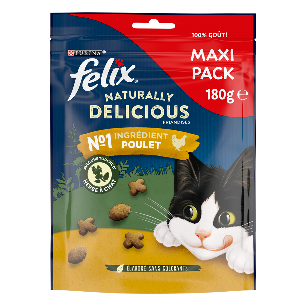 Sachets fraîcheur pour chat Naturally Delicious Poulet FELIX - 180g