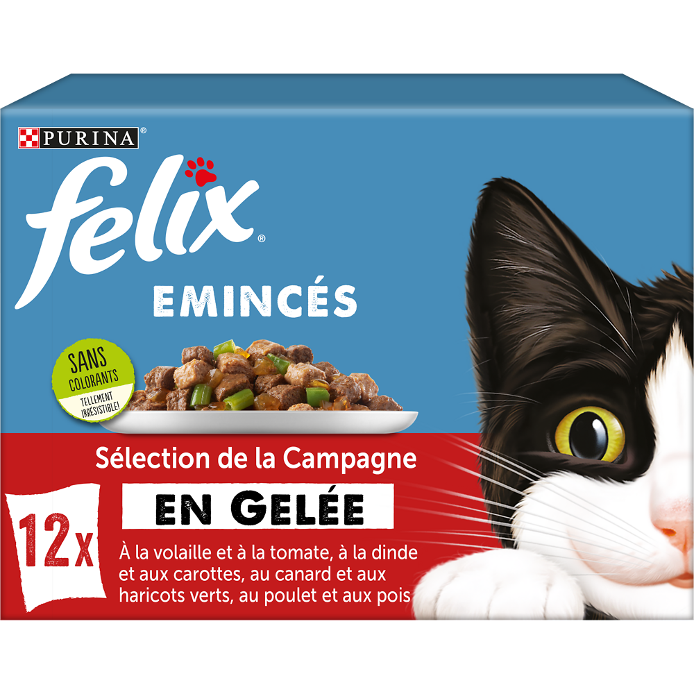 Sachets fraîcheur pour chat Emincés en Gelée Campagne FELIX - 12x85g