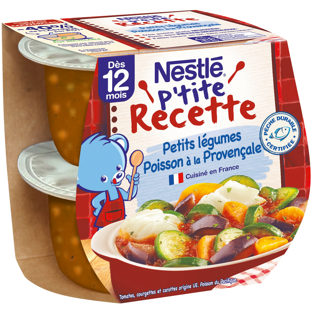 Plats complets P'TITE RECETTE Poisson à la provençale 12M+ NESTLE - 2x200g