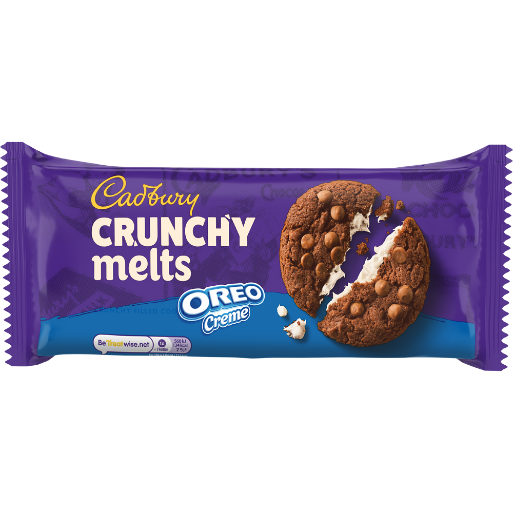 Biscuit Crunchy melts fourrés OREO CADBURY, paquet 156g