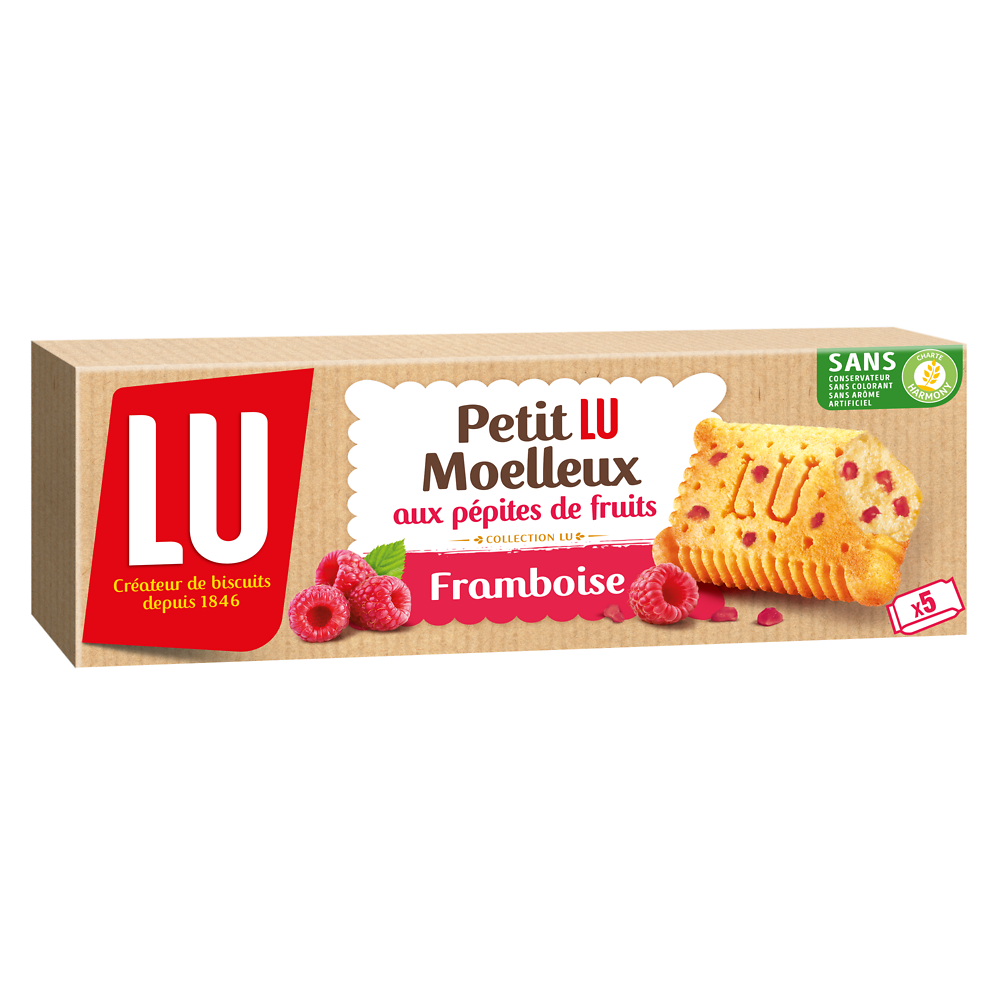 Gâteaux moëlleux à la framboise LU - Boîte de 140g