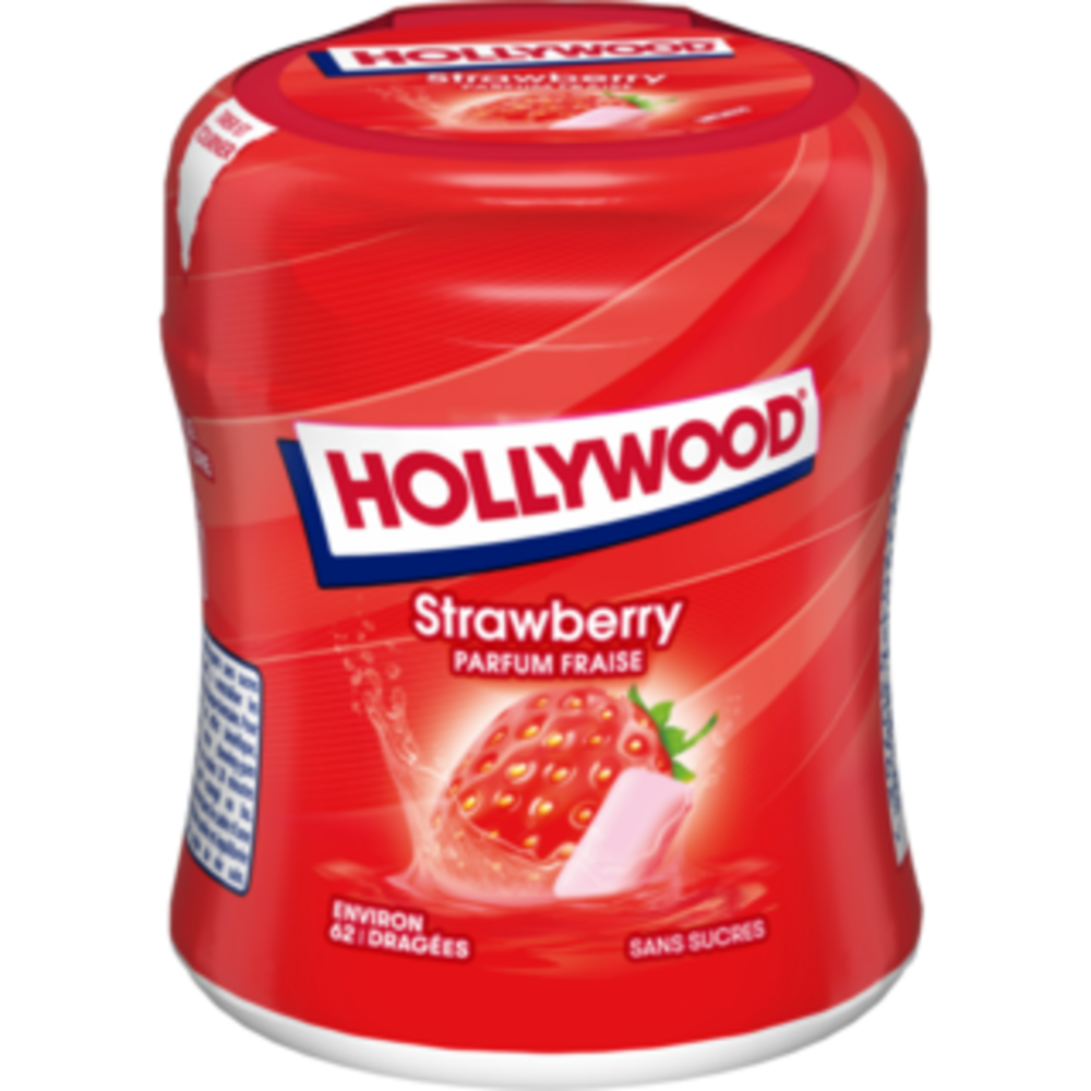 Chewing gum red mix sans sucres HOLLYWOOD dragées sphère 87g