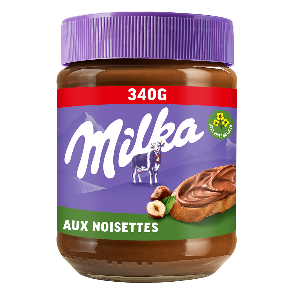 Pâte à tartiner noisette et cacao MILKA, pot de 340g