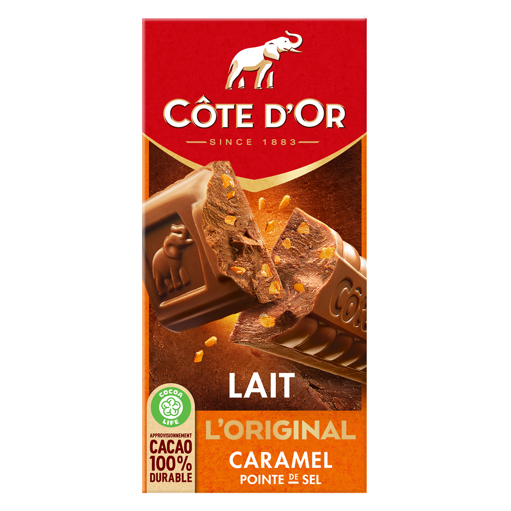 Chocolat au lait aux éclats de caramel salé COTE D'OR - Tablette de 190g