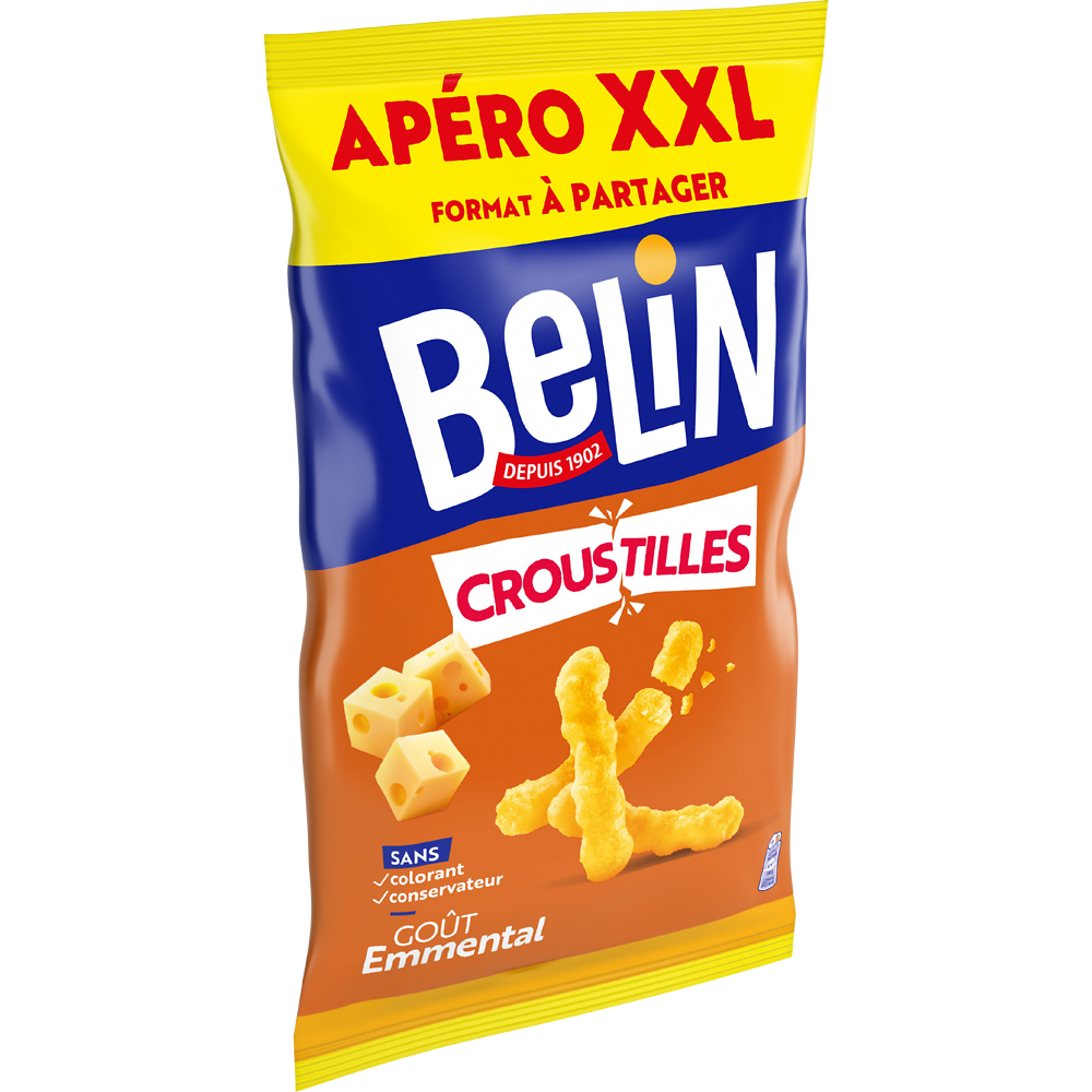 Biscuits apéritifs Croustilles emmental BELIN - Sachet de 260g