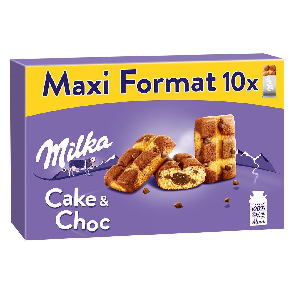 Gâteaux fourrés au chocolat et aux pépites de chocolat MILKA - Paquetde 350g