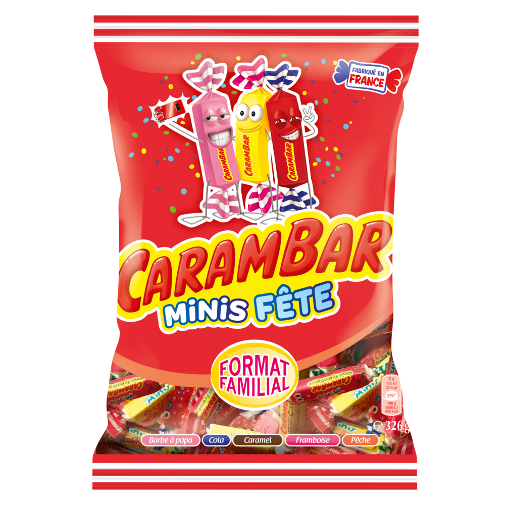 Bonbons Minis Fête CARAMBAR - Sachet de 326g