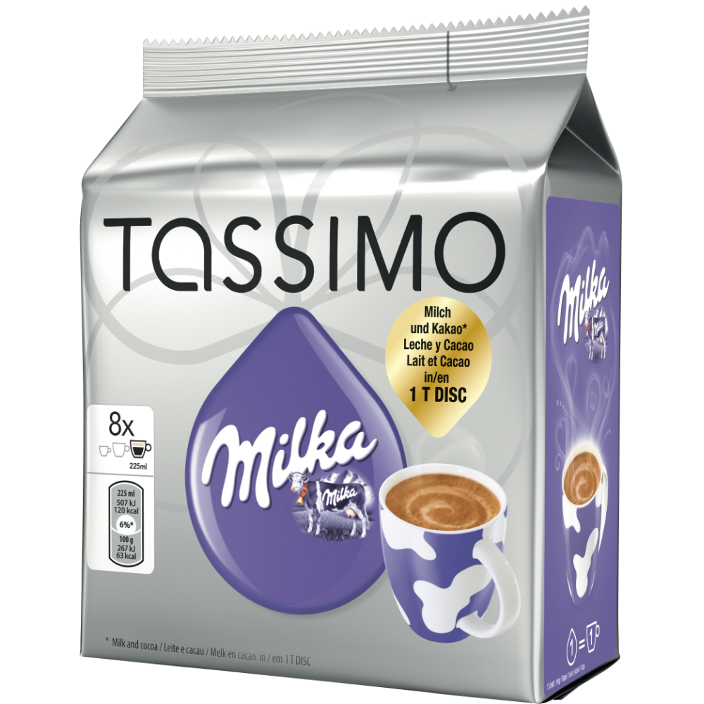 Chocolat dosette MILKA - Compatible TASSIMO - x8