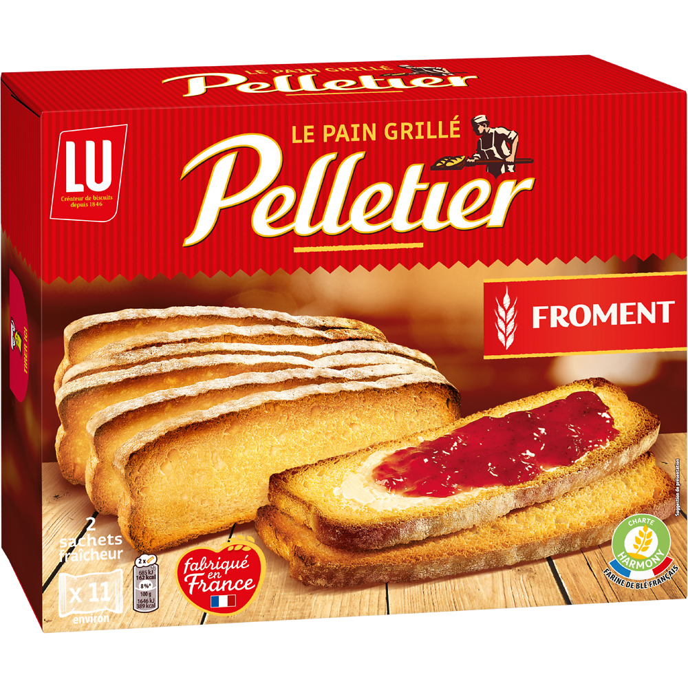 Pain grillé au froment Pelletier LU - Paquet de 455g