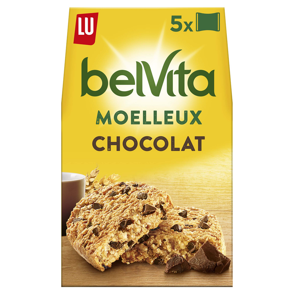 Biscuits petit déjeuner moelleux chocolat noisette Belvita LU - Paquetde 250g