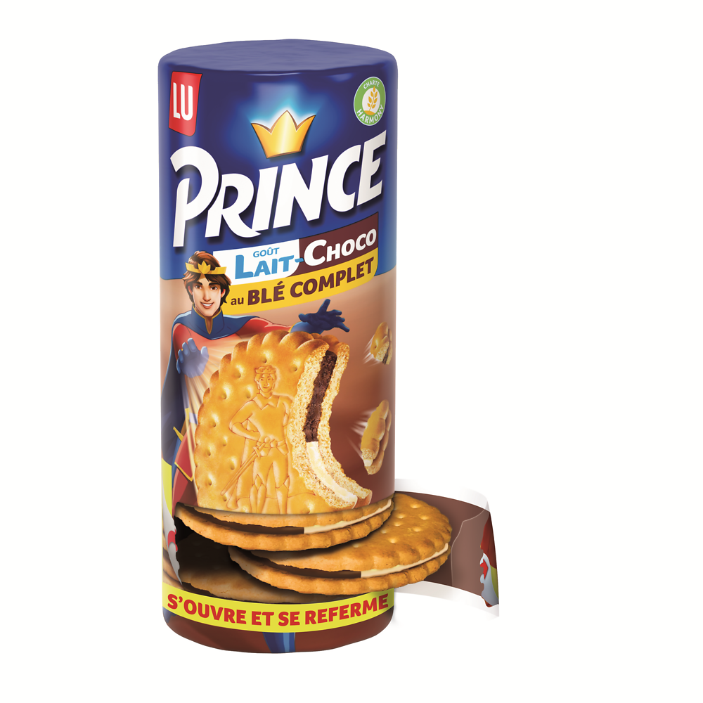 Biscuits fourrés au chocolat lait au blé complet PRINCE, paquet de 300g