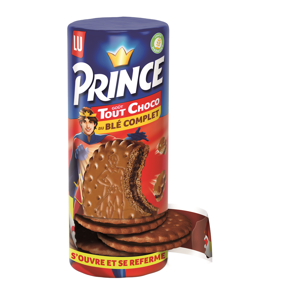 Biscuits fourrés tout chocolat au blé complet PRINCE, paquet de 300g