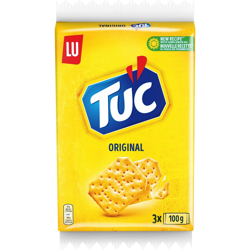 Biscuits apéritifs crackers nature TUC - Paquet de 3x100g