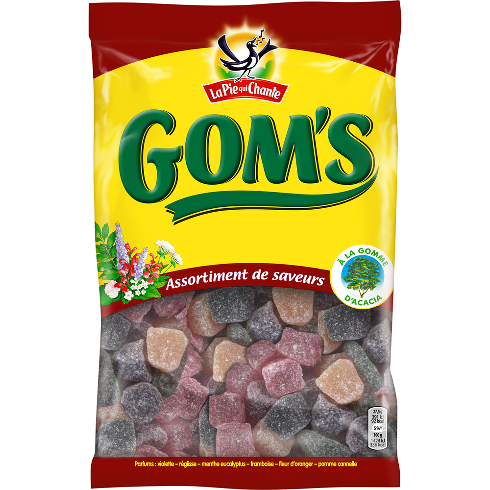 Bonbons Gom's Saveur LA PIE QUI CHANTE - Sachet de 265g