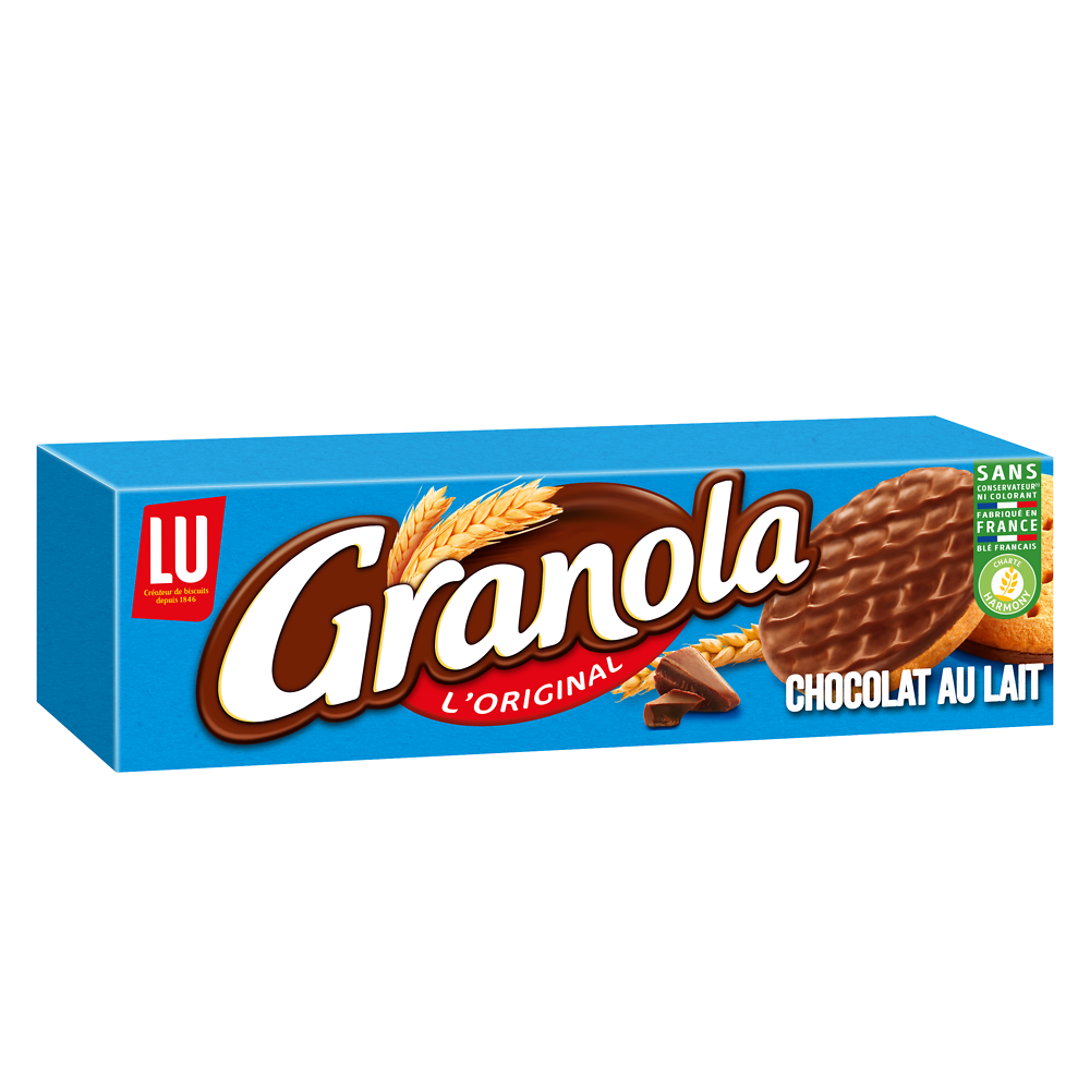 Biscuits sablés nappés au chocolat au lait GRANOLA, paquet de 200g