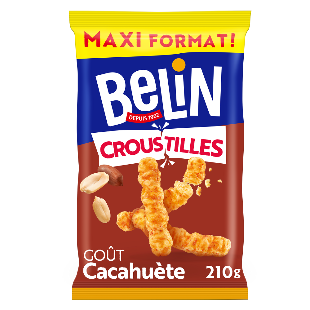 Biscuits apéritifs Croustilles cacahuètes format party BELIN - Sachetde 210g