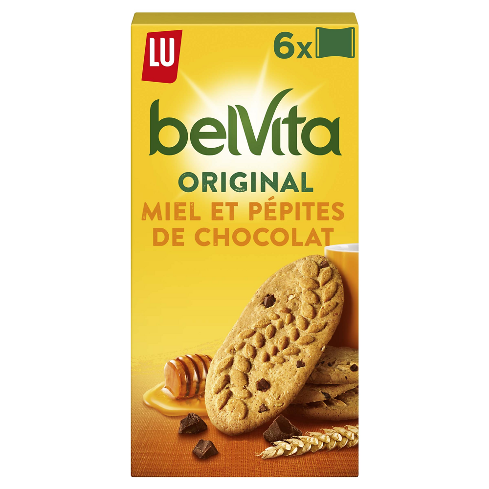 Biscuits petit déjeuner miel et pépites de chocolat Belvita LU, 435g