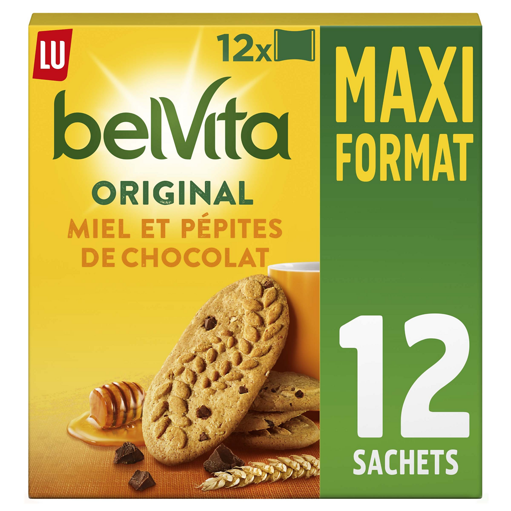 Biscuits Petit déjeuner miel et pépites de chocolat Belvita LU, 650g