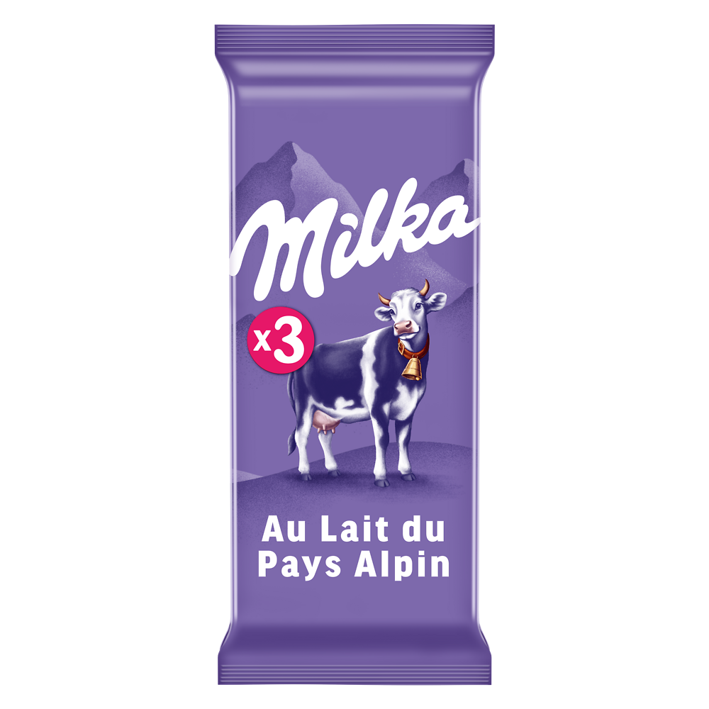 Chocolat au lait MILKA - 3 tablettes de 100g