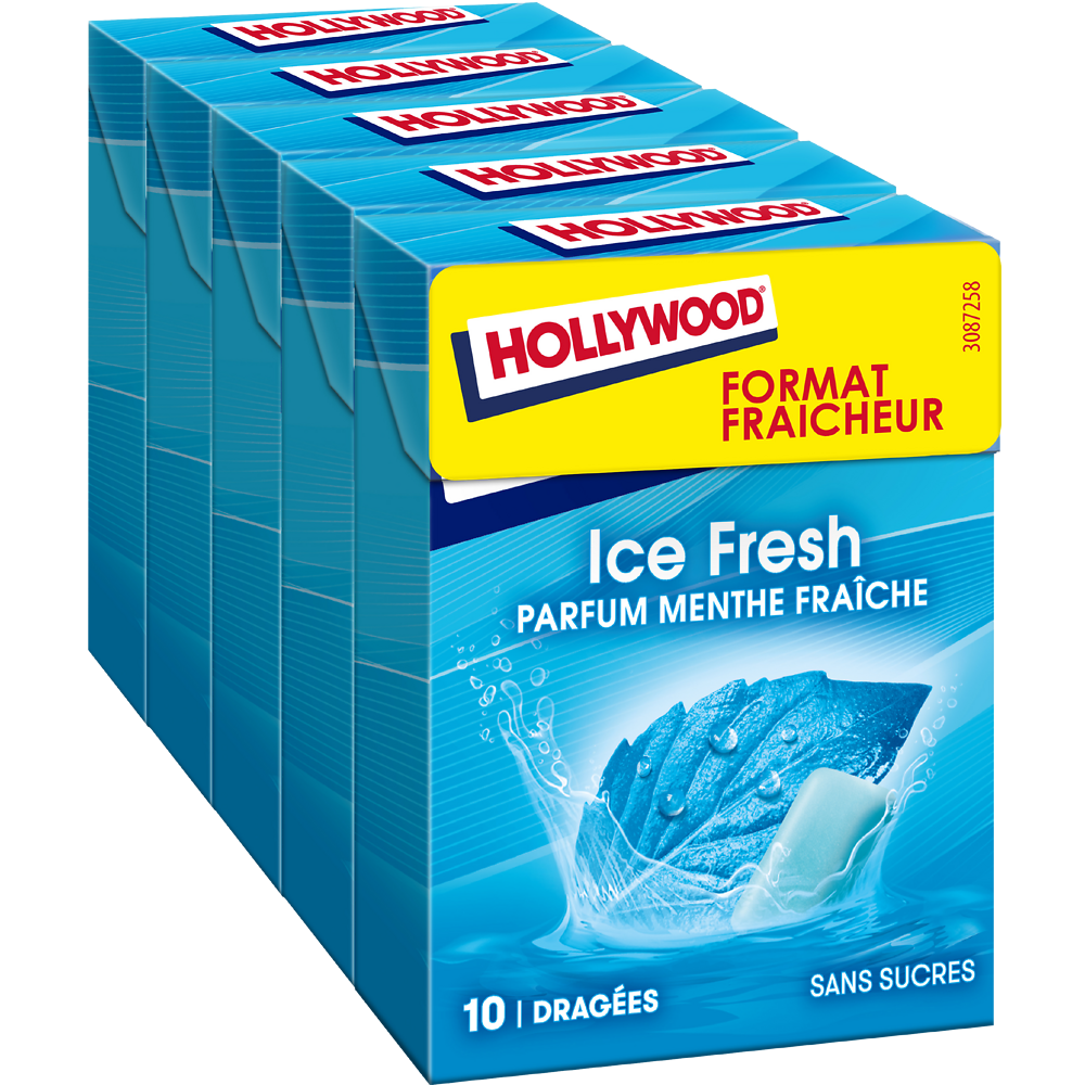 Chewing-gum  ice fresh sans sucres HOLLYWOOD, x5