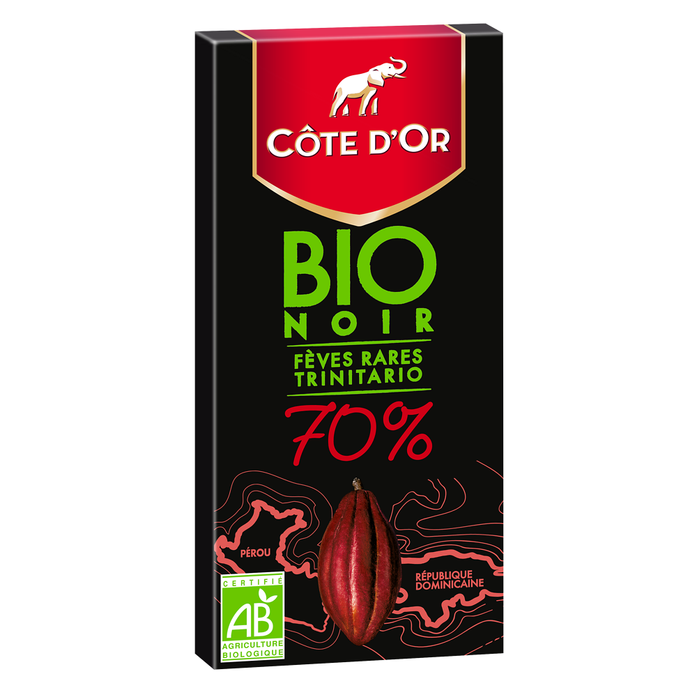 Chocolat noir 70% Bio COTE D'OR - Tablette de 90g