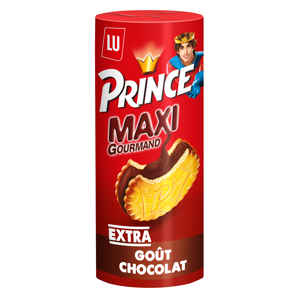 Biscuits fourrés au chocolat Maxi Gourmand PRINCE, paquet de 250g