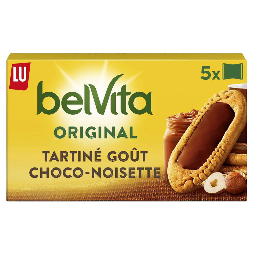 Biscuits petit déjeuner "Le Tartiné" chocolat noisette Belvita LU - Paquet de 250g