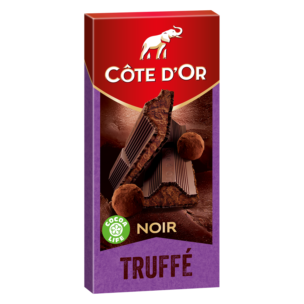 Chocolat noir truffé COTE D'OR - Tablette de 90g