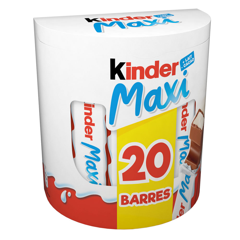 Barres chocolat maxi KINDER , x20 soit 420g