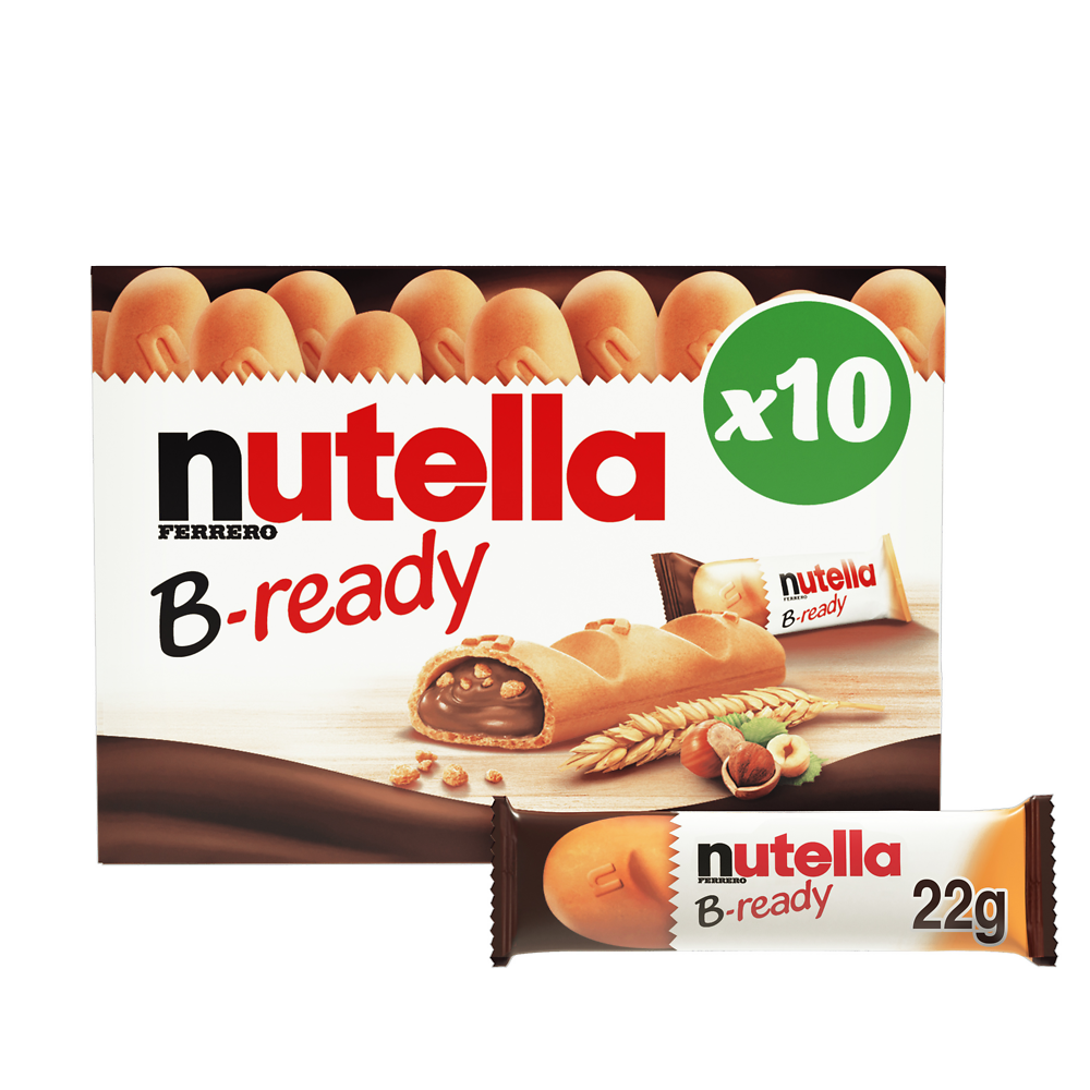 Biscuits croustillant fourré au NUTELLA B-READY, paquet de 220g