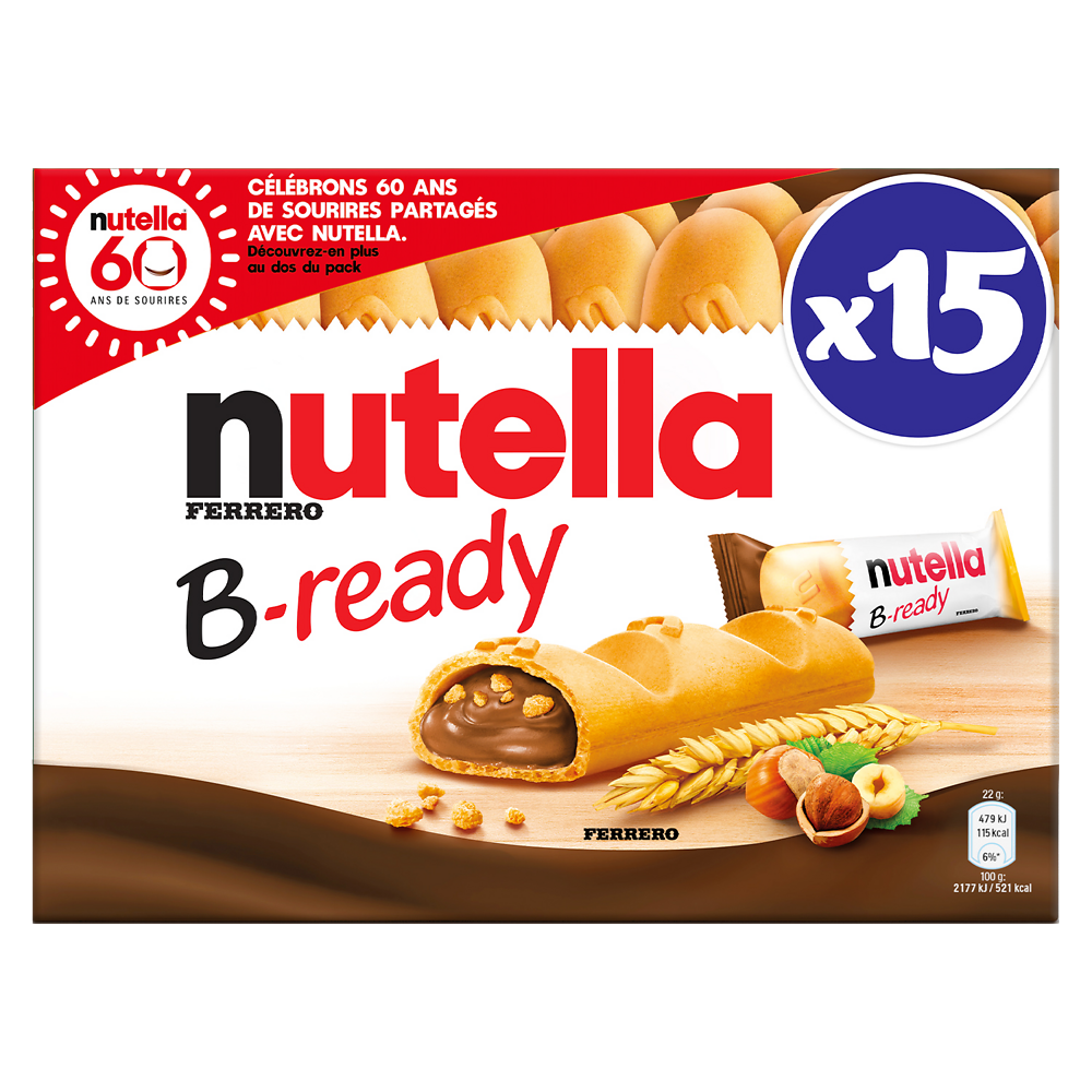 Biscuits croustillants fourrés au NUTELLA B-READY - 330g