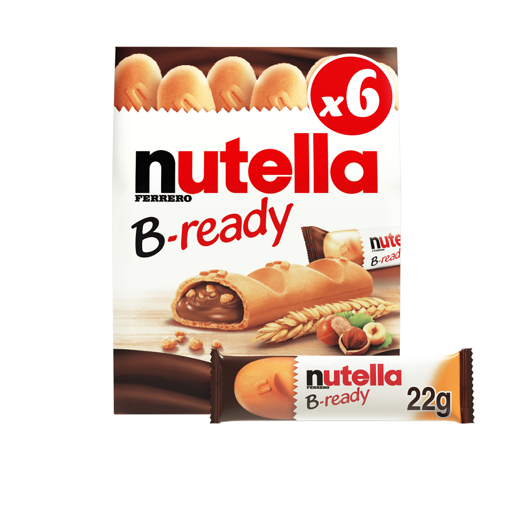 Biscuits croustillant fourré au NUTELLA B-READY, paquet de 132g