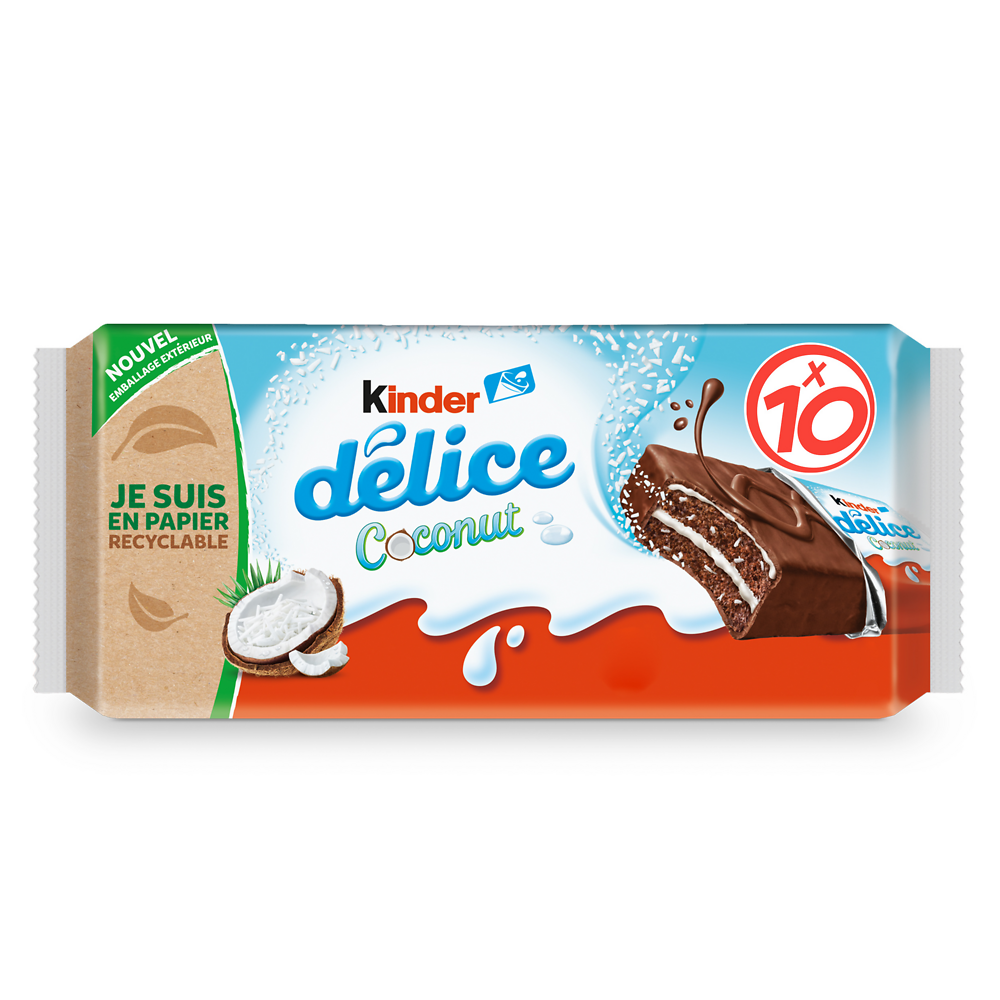 Gâteau Kinder Délice coconut, 10 pièces, 370g