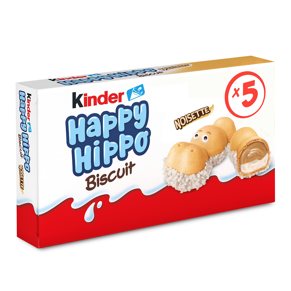 Biscuit Gaufrette Happy Hippo noisettes KINDER t5 104g