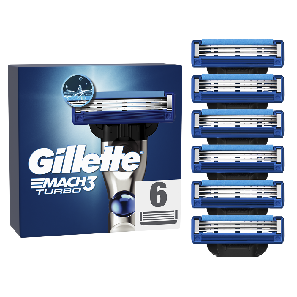 Recharge lames de rasoir pour homme mach3 turbo GILLETTE x6