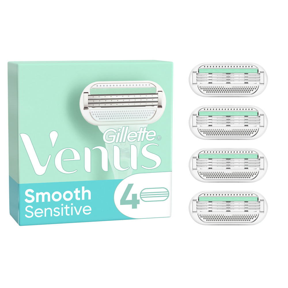 Lames de rasoir venus deluxe smooth sensitive GILLETTE x4rechargespour femmes à 3 lames