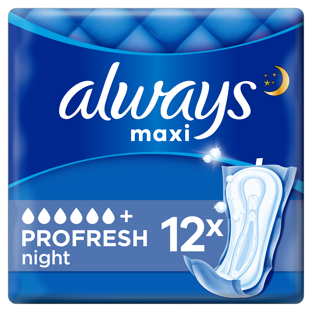 Serviettes hygiéniques maxi profresh ALWAYS, x12