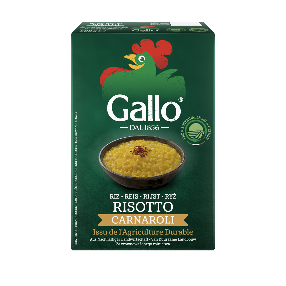 Riz carnaroli pour Risotto RISO GALLO, paquet de 500g