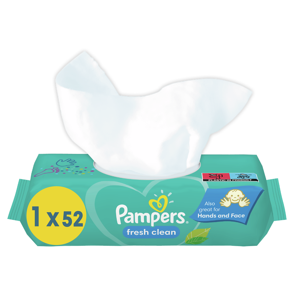 Lingettes fresh clean PAMPERS, x52