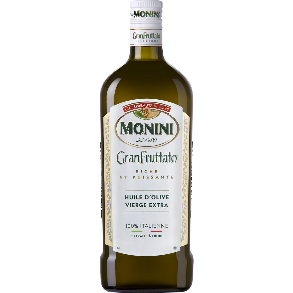 Huile d'olive vierge extra granfruttato MONINI, bouteille de 75cl