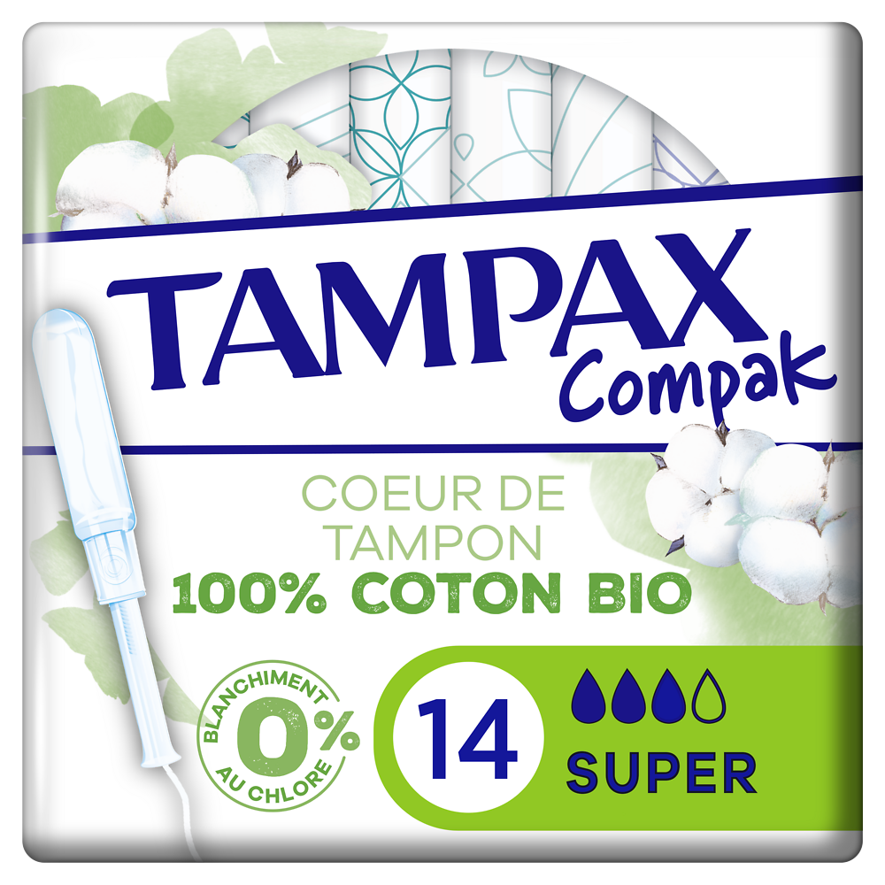 Tampax compact protection tampons avec applicateur superTAMPAX COTTONx14