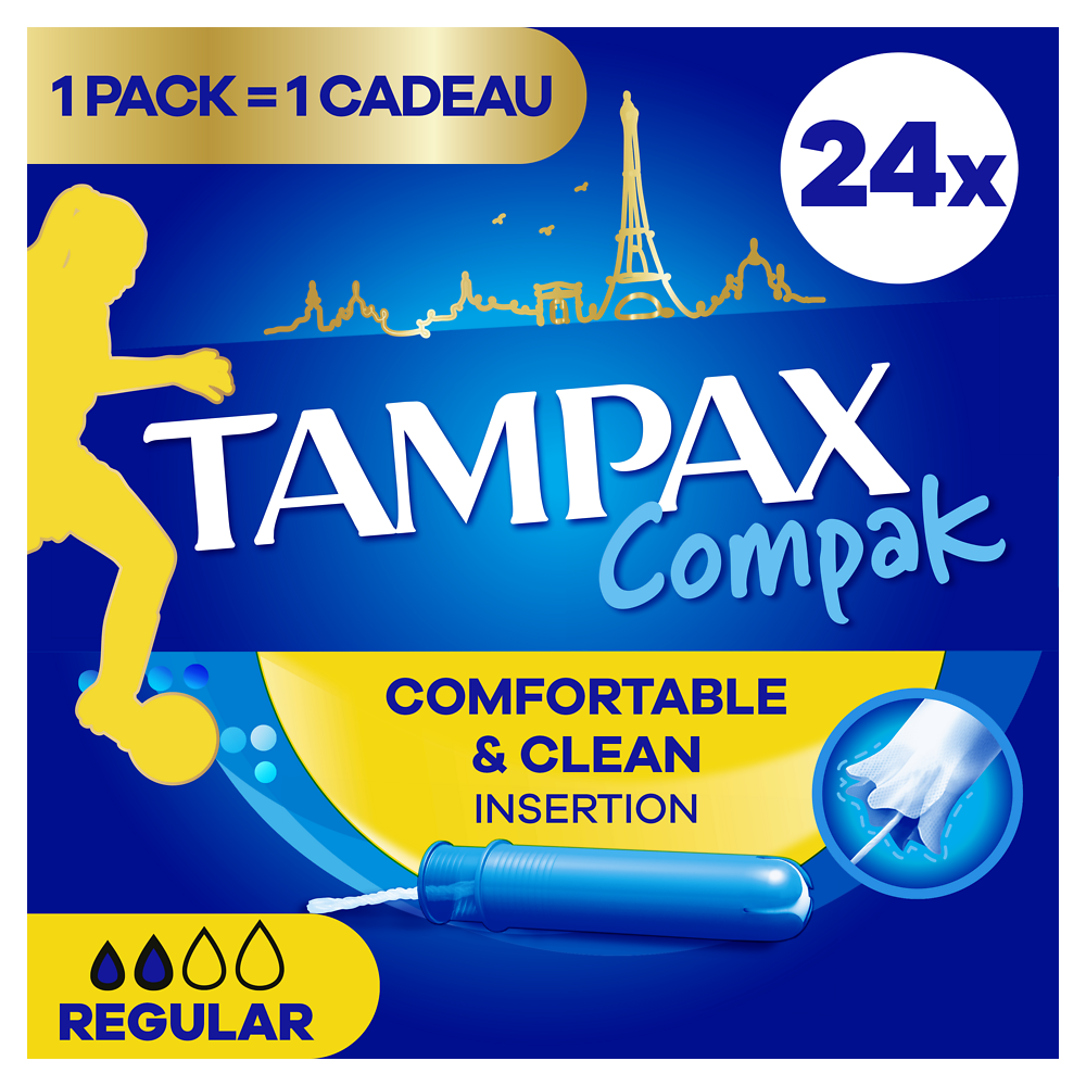 Tampons regulier avec applicateur TAMPAX COMPAK x24