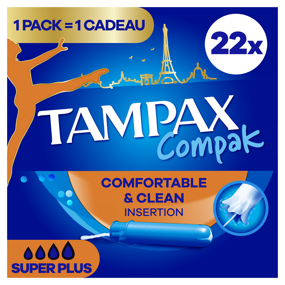 Tampons super plus avec applicateur TAMPAX COMPAK x22