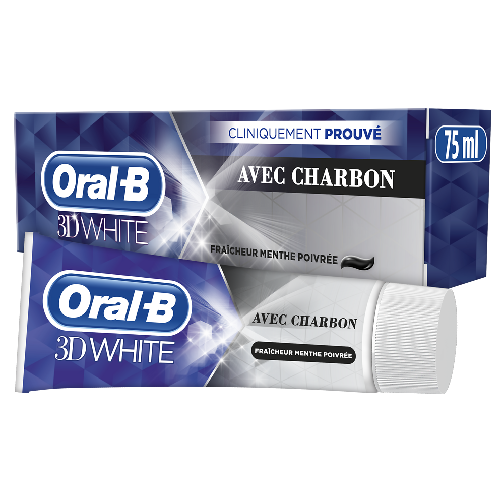 Dentifrice white charbon ORAL-B 3d 75ml