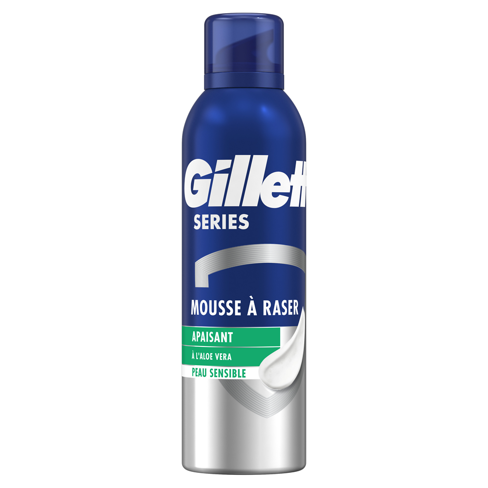 Mousse à raser séries pour peaux sensibles GILLETTE, bombe de 250ml