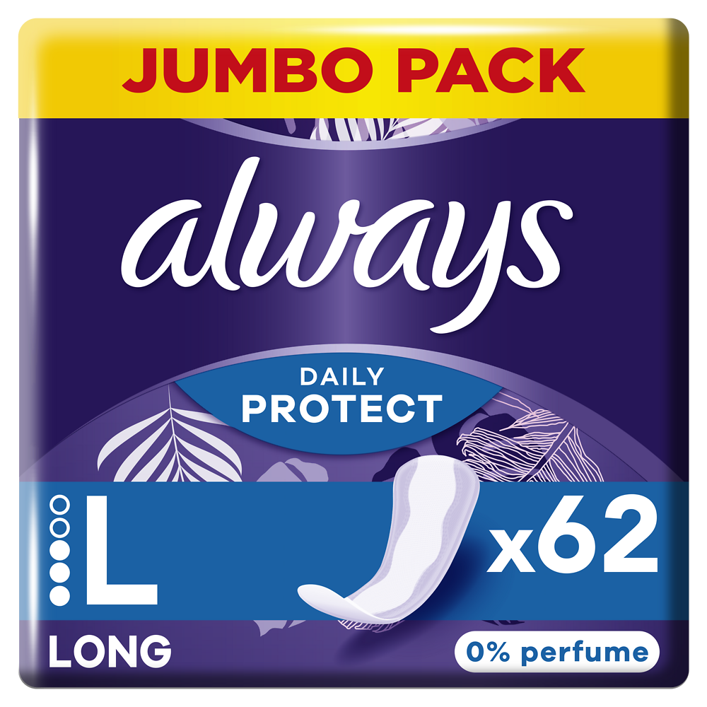 Protège-slips protect long 0% parfum ALWAYS DAILY TAMPAX x62