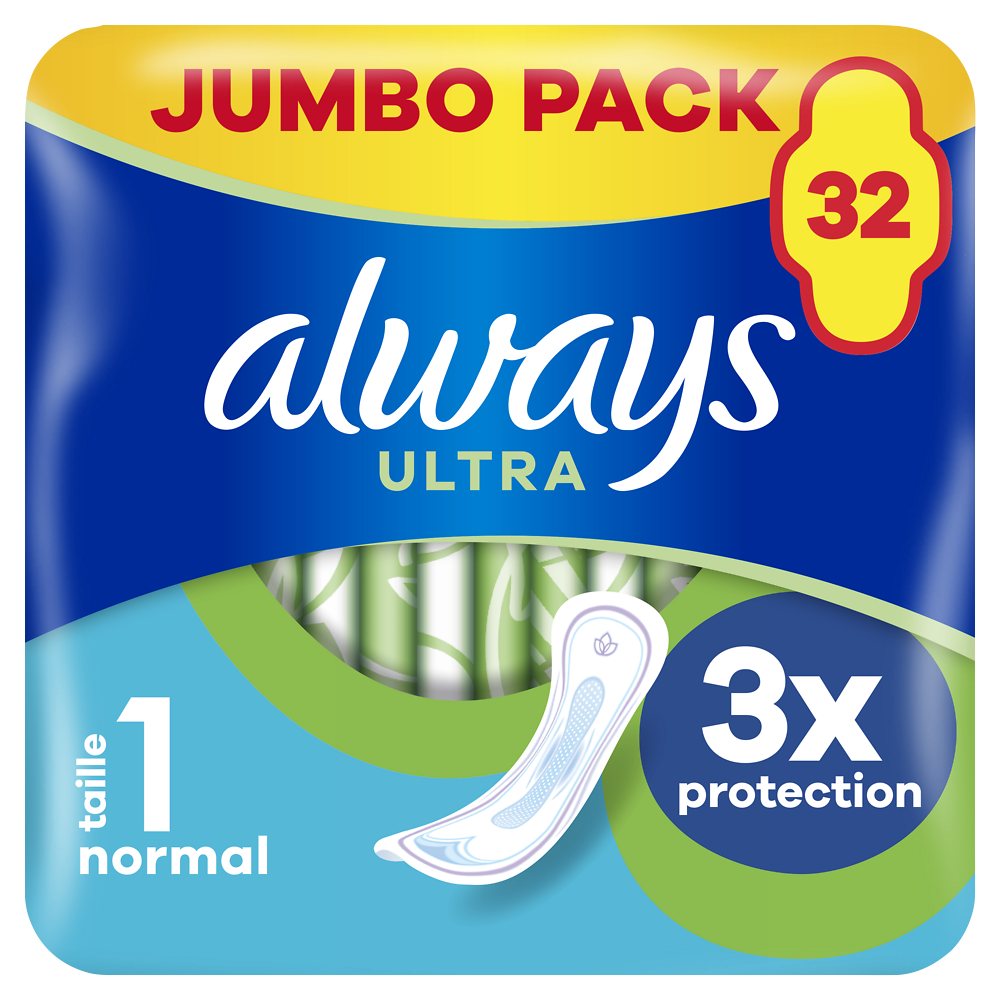 Serviettes jour normal taille 1 ALWAYS ULTRA TAMPAX x32