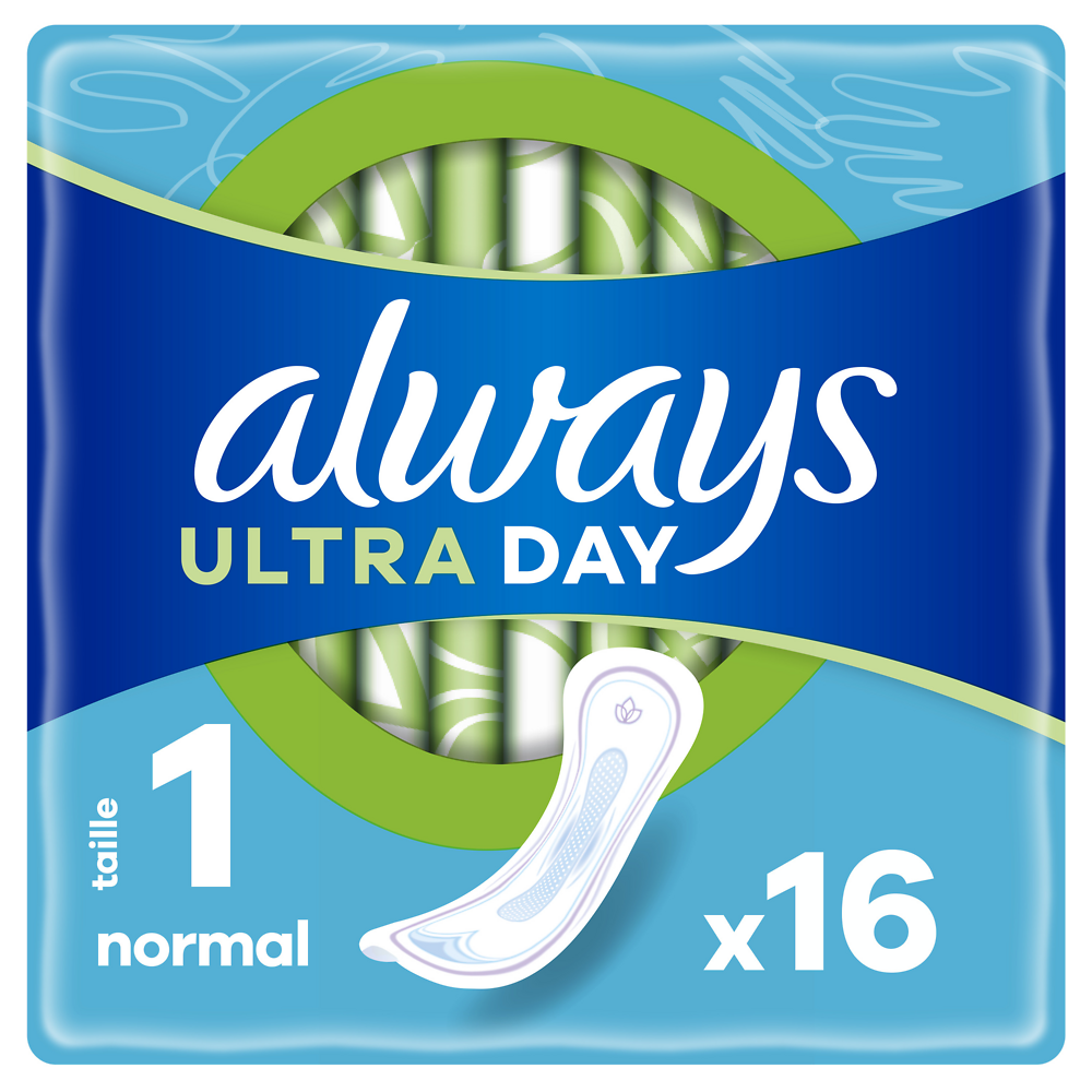 Serviettes hygiéniques ultra jour normal taille 1 ALWAYS x16